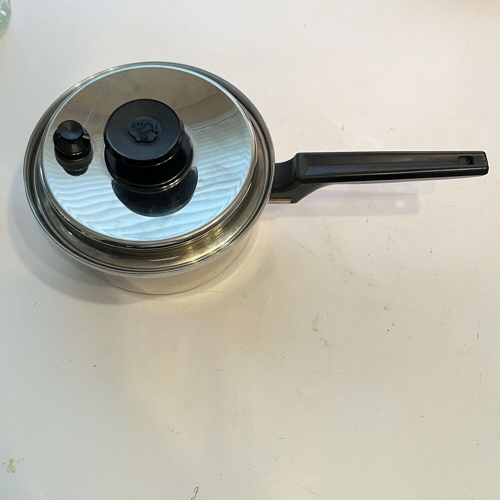 Royal Prestige 7 Ply SS Titanium Silver Alloy Copper 2 Quart Sauce Pan 7.5” &Lid